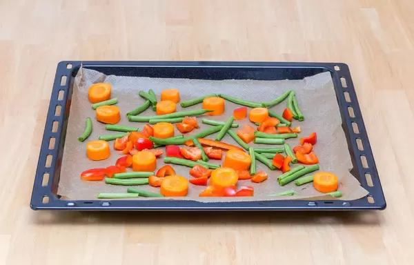 Ofengemüse mit Möhren, Paprika und Bohnen