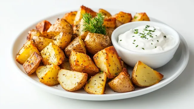 Ofenkartoffeln mit Kräuter-Sahne-Dip