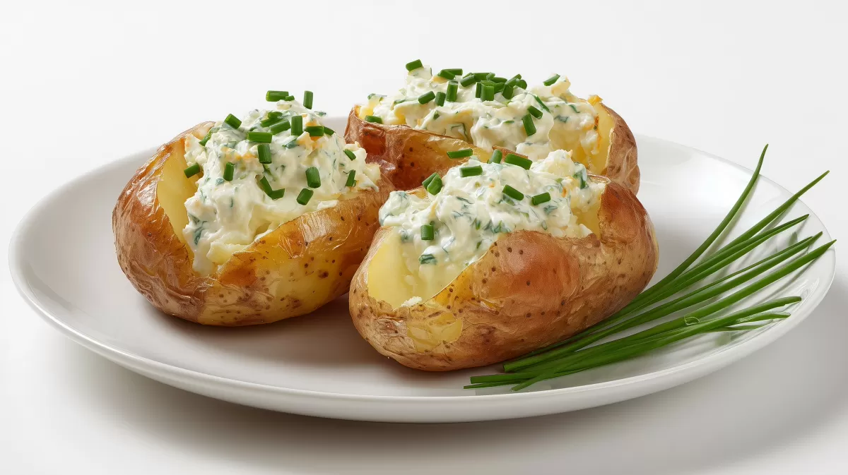 Ofenkartoffeln mit Quark und frischem Schnittlauch