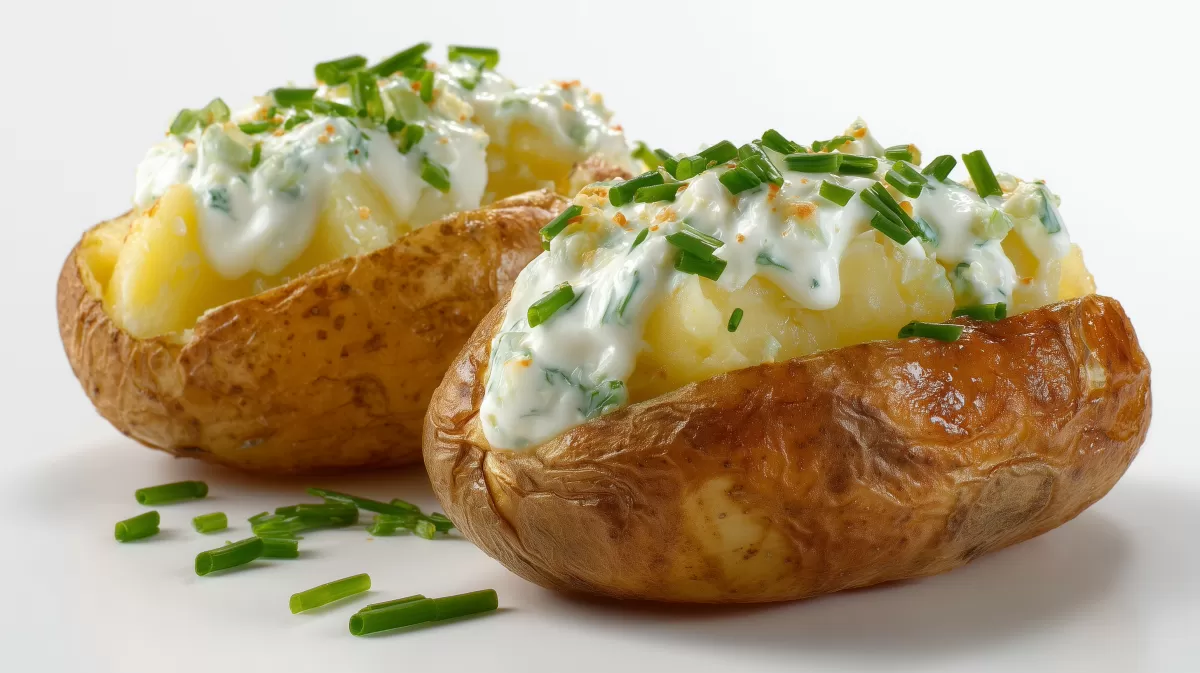 Ofenkartoffeln mit Schmand Frischkäse und Schnittlauch