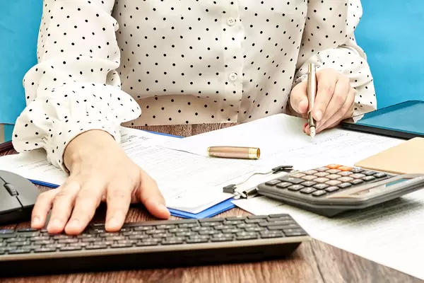 Office employee at work