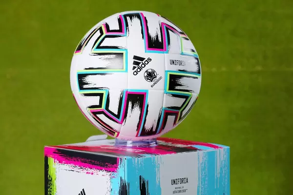 Official Euro 2020 ball, green background