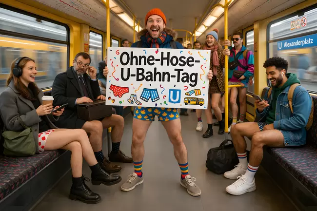 Ohne-Hose-U-Bahn-Tag am 12. Januar