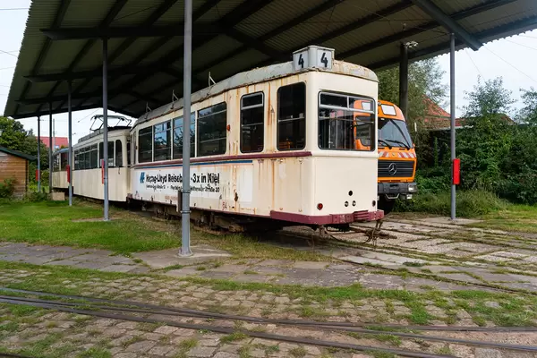 Old German tram at the station