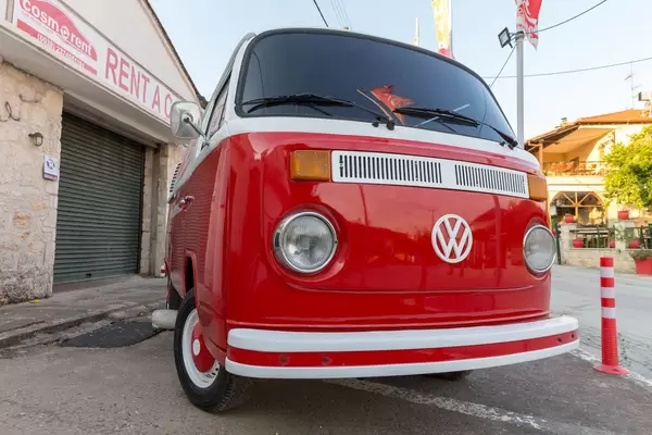 Old Volkswagen van as a rent-a-car vehicle
