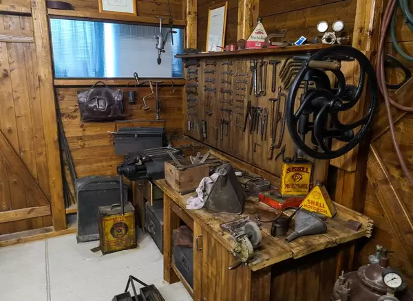 Old wrenches and car parts