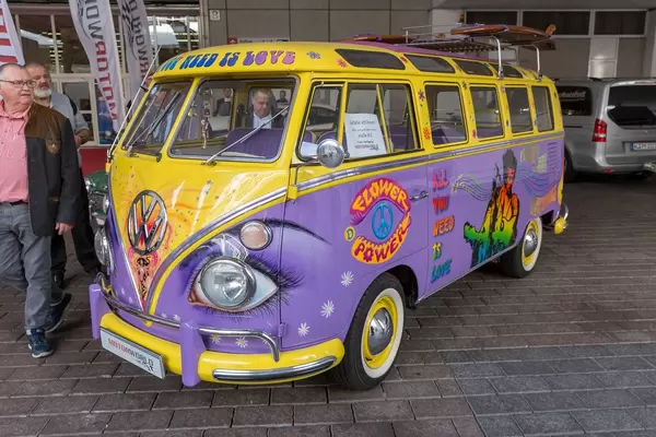 Oldtimer and Vintage car Volkswagen T1 designed by MotorWorld, dedicated to the wild 60s and 70s hippie movement