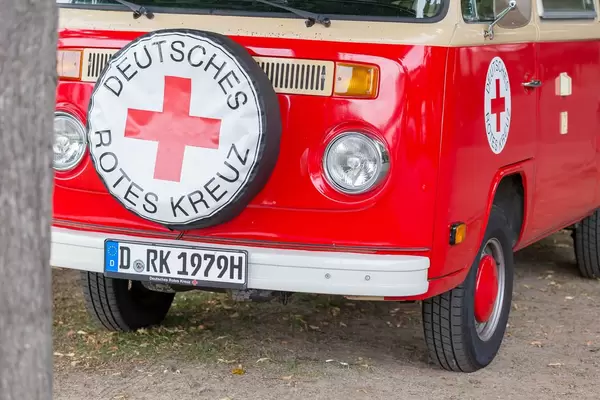 Oldtimer VW van owned by Red Cross Germany