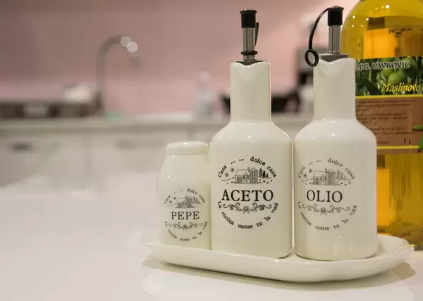 Olive oil on the table