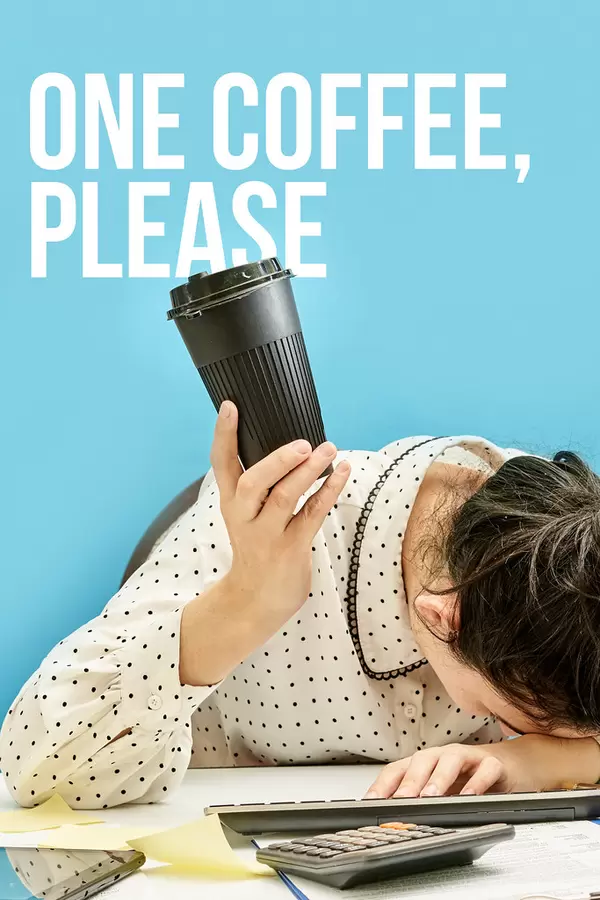 One coffee, please - Tired office worker asking one more coffee cup
