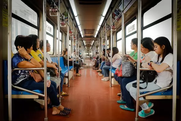 One morning inside the LRT Train after rush hour