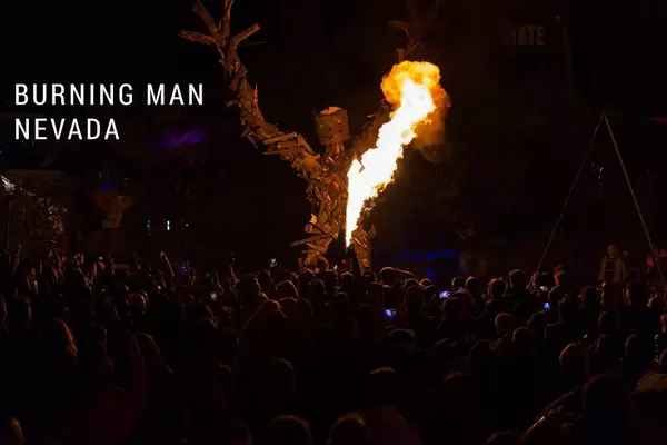 one-week long Burning Man Festival in Nevada, for hippies and art lovers