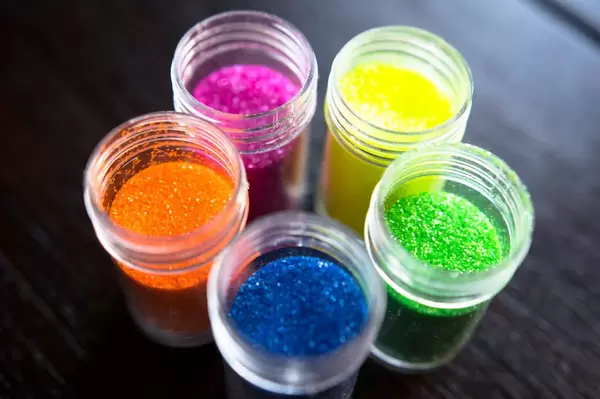 Open glitter bottles