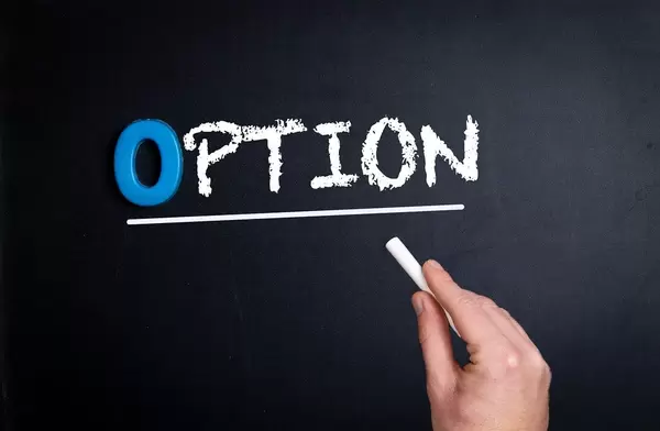 Option text on blackboard