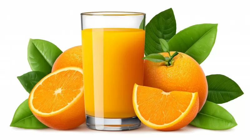 Orange juice glass fresh citrus vitamin drink
