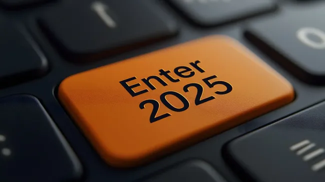 Orange Tastaturknopf mit Enter 2025