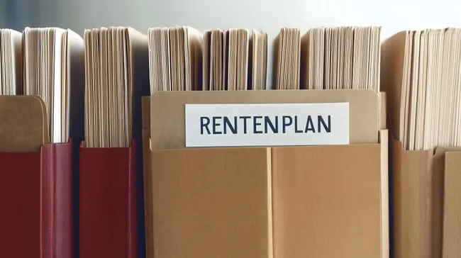 Ordner mit Rentenplänen - Finanzplan-Konzept