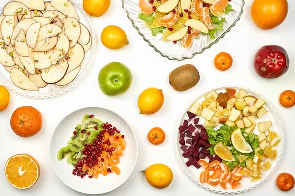 Organic fruits background