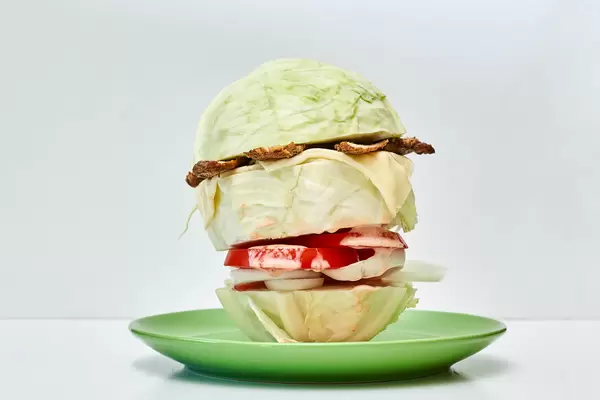 Organic hamburger made of only fresh vegetables