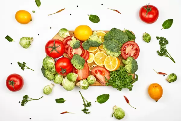 Organic vegetables background