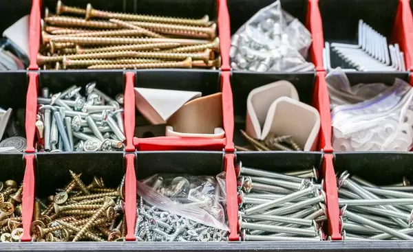 Organizer for furniture fittings and screws