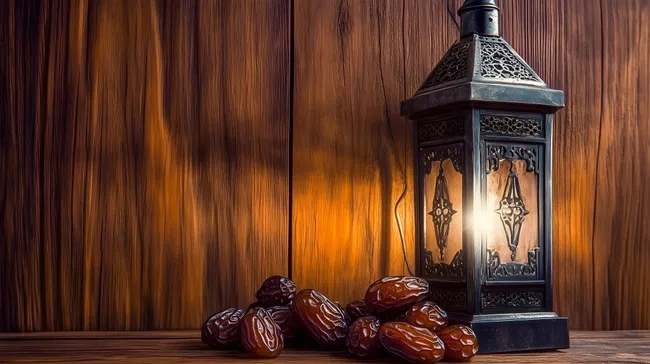 Orientalische Laterne und Datteln - Symbol des Ramadan