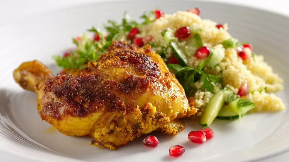 Orientalisches Brathähnchen mit Couscous und Sellerie-Salat