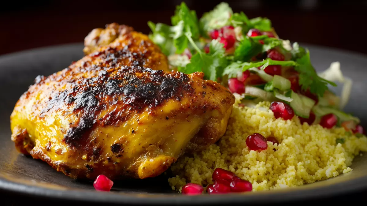 Orientalisches Brathhänchen mit Couscous und Sellerie-Salat