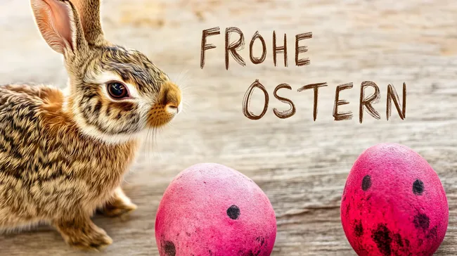 Ostergrüße mit niedrigem Hasenmotiv