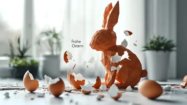 Osterhase aus geometrischen Polygonen - Frohe Ostern