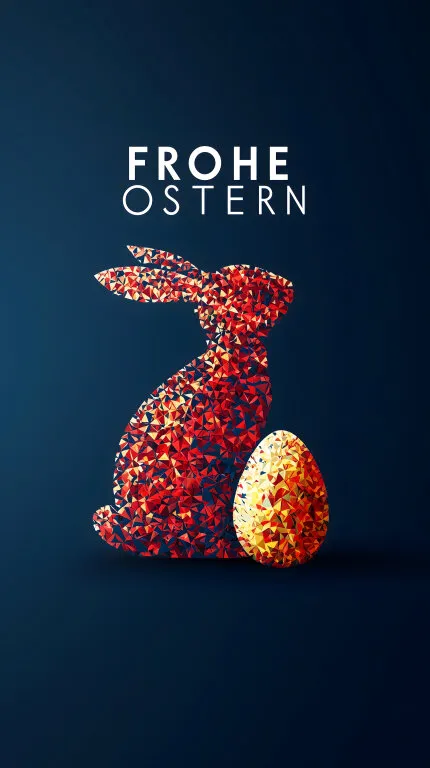 Osterhase und Ei aus geometrischen Formen