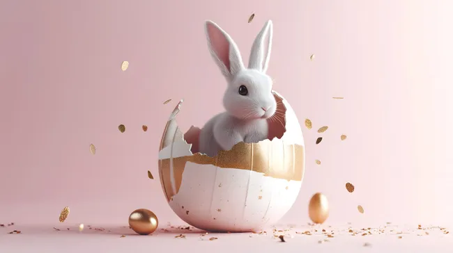 Osterhasen-Silhouette aus Pastelleierschale