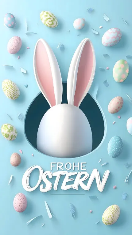 Osterliche Tischkultur mit Hasenohren und Eiern