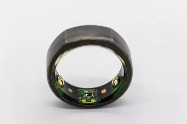 Oura Ring: close-up of personal health tracking device with advanced sensor technology