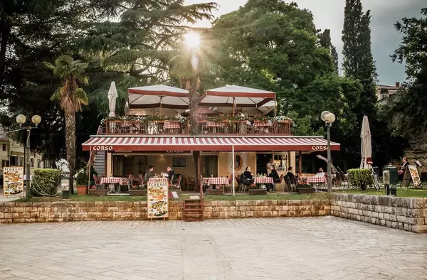 Outdoor restaurant in Porec