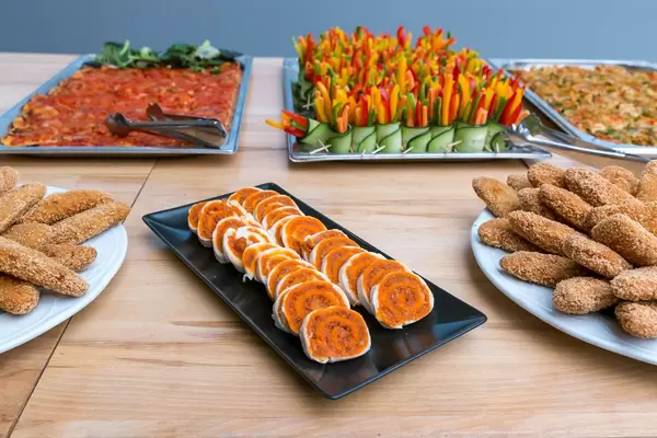 Pa amb tomaquet, chicken nuggets and other finger food