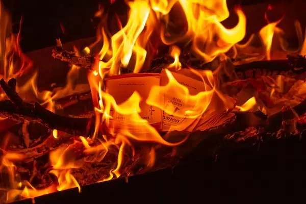 Pages of a burning calendar on fire (Flip 2020)