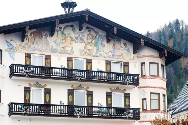 Painted house in Reit im Winkl, Germany. House with balconies (Flip 2019)
