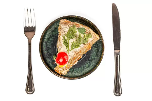 Pancake pie from a liver, top view