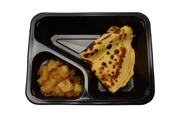 Pancake with baked apples