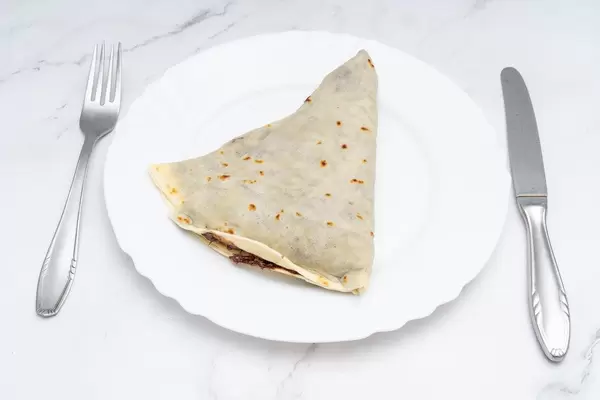 Pancake with Chocolate served on the plate