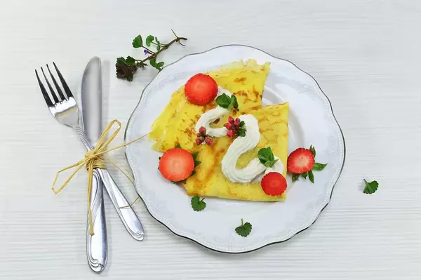 Pancakes mit Erdbeeren