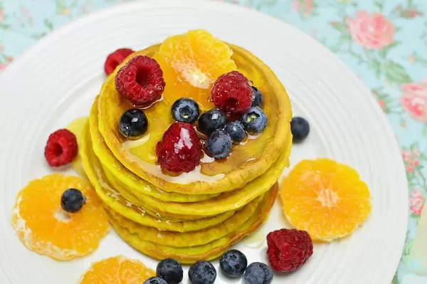 Pancakes with fruit and maple syrup  Flip 2019