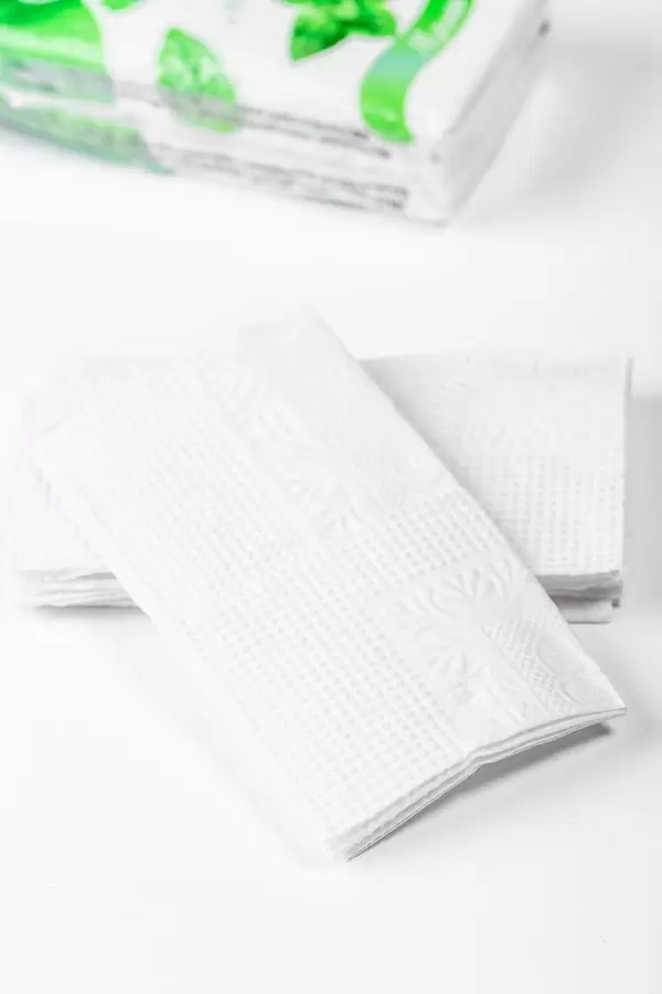 Paper handkerchiefs on white background