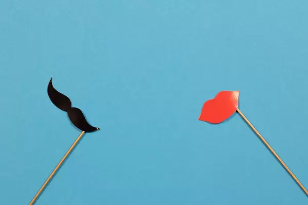 Paper mustaches and lips