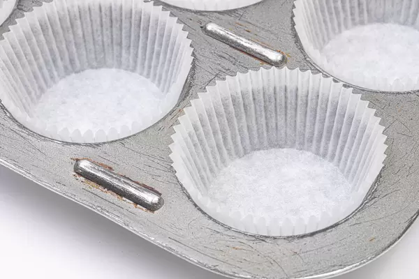 Papers for Muffin Cup Cakes ready for baking