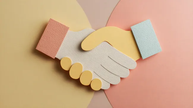 Papierhände als Symbol für Kooperation und Partnerschaft