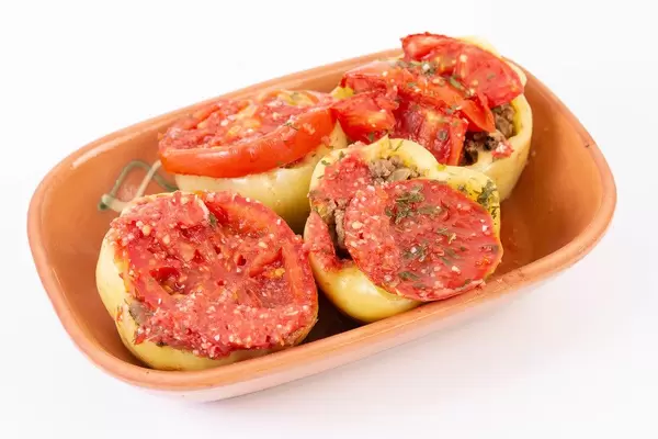 Paprika stuffed with Minced Meat served in the bowl (Flip 2019)