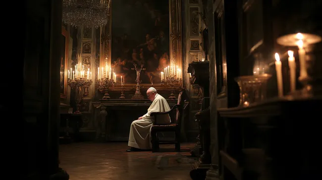 Papst betet in prachtvoller Kapelle bei Kerzenschein