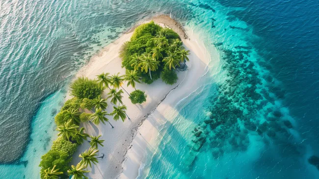 Paradiesische Tropeninsel in türkisblauem Meer
